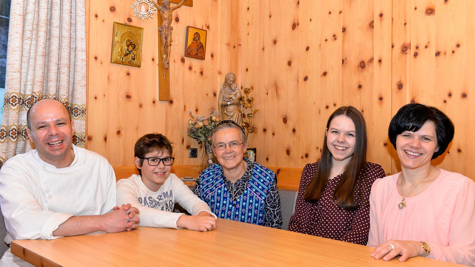 Die Besitzerfamilie des Hotels in Vals